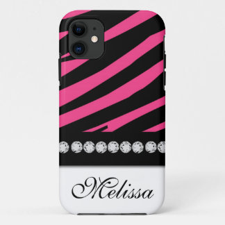 Pink Black Zebra Print iPhone 5 Case-Mate 11 Case