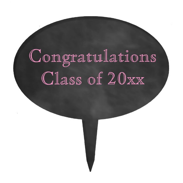 Pink Blackboard Cake Topper (Front)