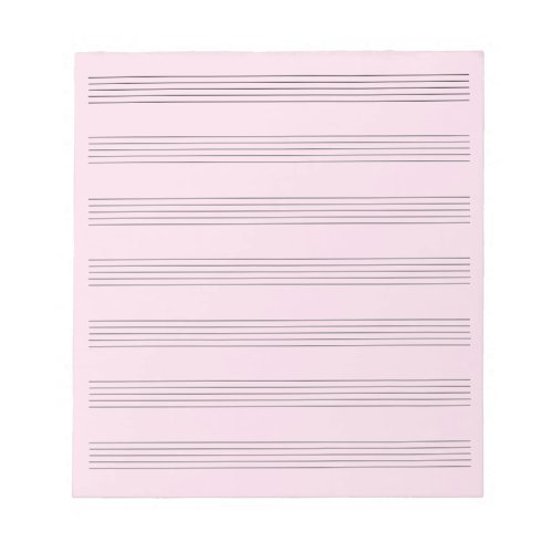 pink Blank Sheet Music  7 Staves  Notepad