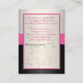 Pink, Blck, and Silver Reception Enclosure Card (Back)