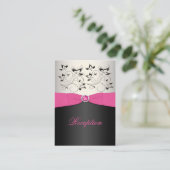 Pink, Blck, and Silver Reception Enclosure Card (Standing Front)