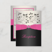Pink, Blck, and Silver Reception Enclosure Card (Front/Back)