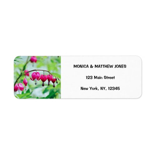 Pink Bleeding heart Flower Elegant Pretty Label