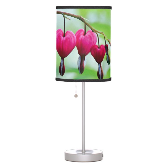 Pink Bleeding heart Flower Pretty Elegant  Table Lamp (Right)