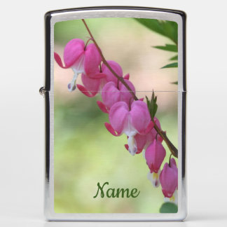 Pink Bleeding Hearts Personalized Zippo Lighter