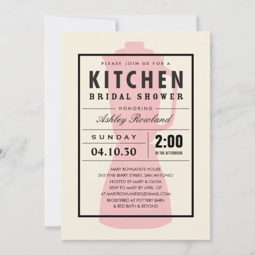 Pink Blender Kitchen Shower Invitations