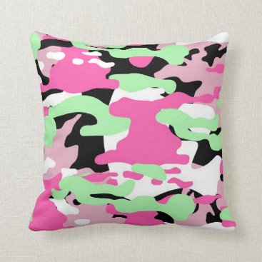 Pink Blends Camo Throw Pillow Pink Blends Camo Throw Pillow