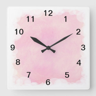 Pink Blends White Bubbles and Clouds Wall Clock