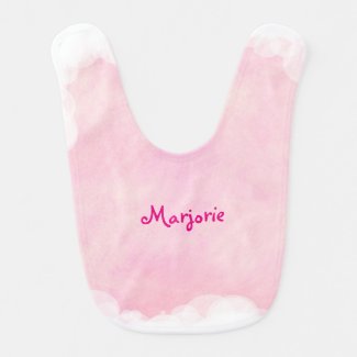 Pink Blends White Bubbles Clouds Baby Bibs