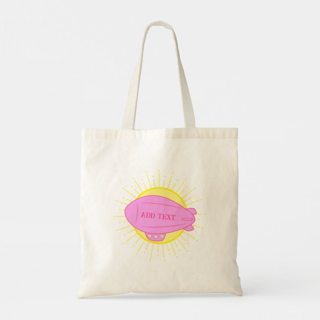 Pink Blimp Balloon Custom Tote Bag (Back)