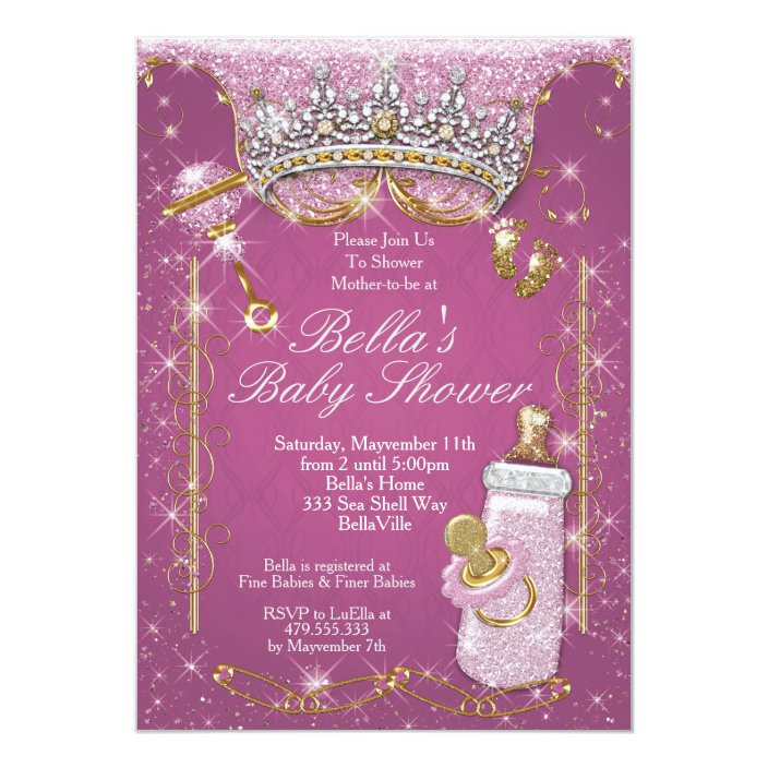 bling baby shower invitations