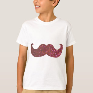 Pink Bling Mustache (Faux Glitter Graphic) T-Shirt