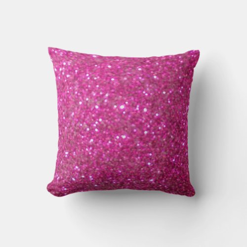 Pink Bling shiny and sparkling Throw Pillow