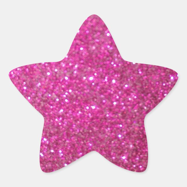 Pink bling star sticker (Front)