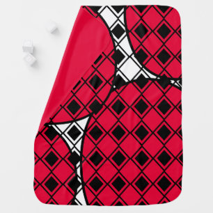 Pink Blob Harlequin  Baby Blanket