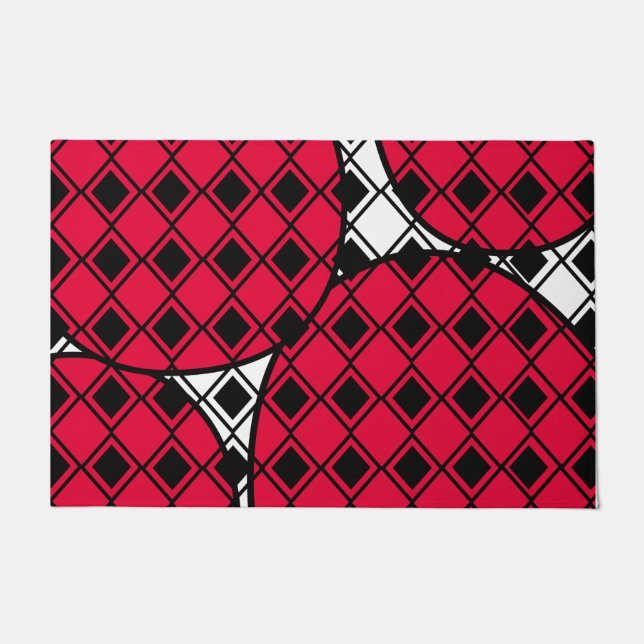 Pink Blob Harlequin  Doormat (Front)