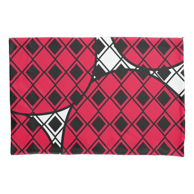 Pink Blob Harlequin  Pillow Case (Front)