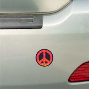 Pink blobs Peace Symbol Car Magnet