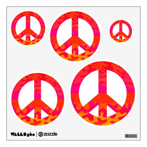 Pink blobs Peace Symbol Wall Decal