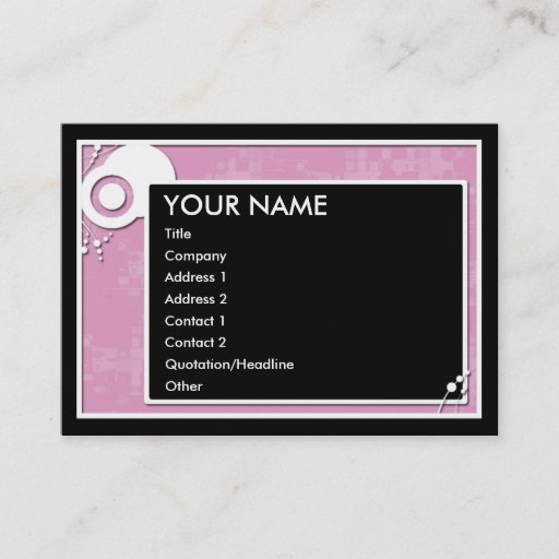 Customizable pink block scheme business card