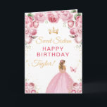 Pink Blonde Hair Girl Sweet Sixteen Birthday Card<br><div class="desc">This elegant and glamorous sweet sixteen birthday card can be personalized with a name or title such as daughter, granddaughter, niece, friend etc. The design features a beautiful princess with blonde hair in a blush pink ball gown. The text combines handwritten script and modern sans serif fonts for a classy...</div>