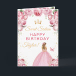 Pink Blonde Hair Girl Sweet Sixteen Birthday Card<br><div class="desc">This elegant and glamorous sweet sixteen birthday card can be personalized with a name or title such as daughter, granddaughter, niece, friend etc. The design features a beautiful princess with blonde hair in a blush pink ball gown. The text combines handwritten script and modern sans serif fonts for a classy...</div>