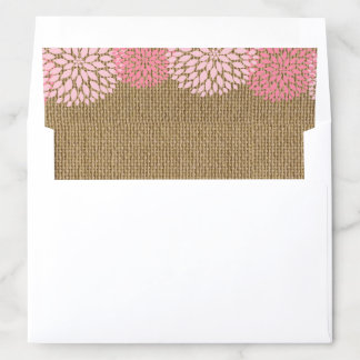 Pink Bloom and Burlap baby shower envelope liners