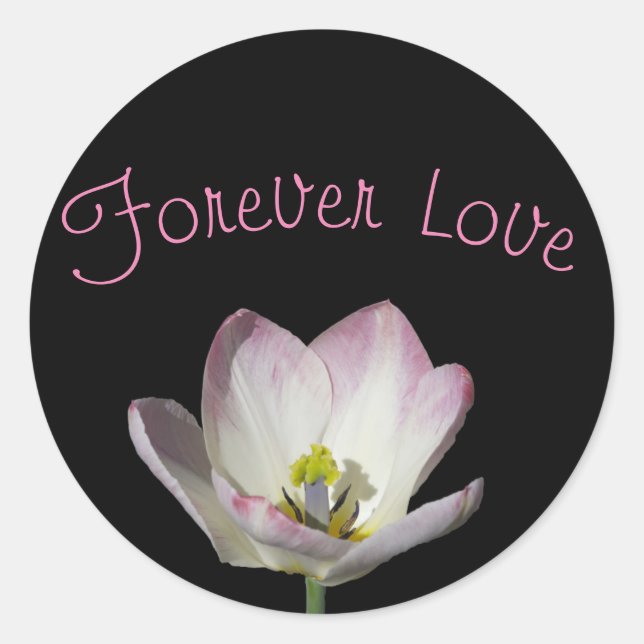 Pink Bloom Classic Round Sticker (Front)