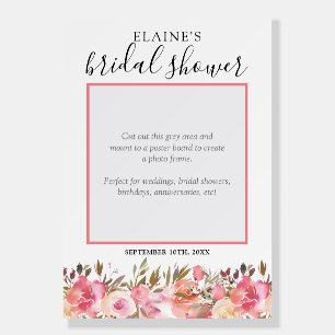 Pink Bloom Floral Wedding Bridal Party Photo Prop Foam Board