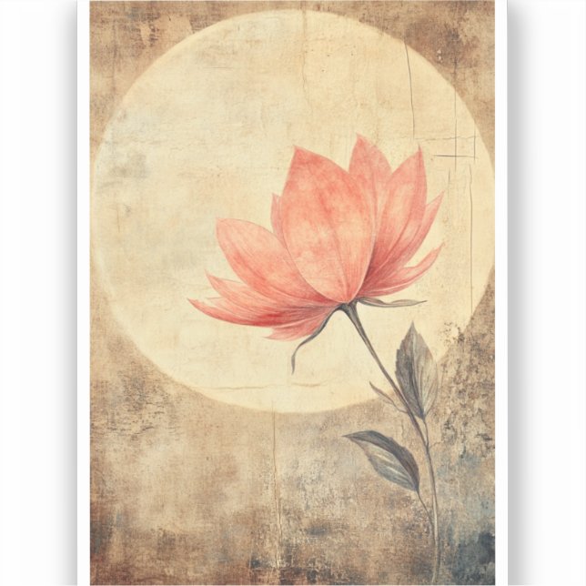 Pink Bloom & Moonlit Serenity Sticker (Front)