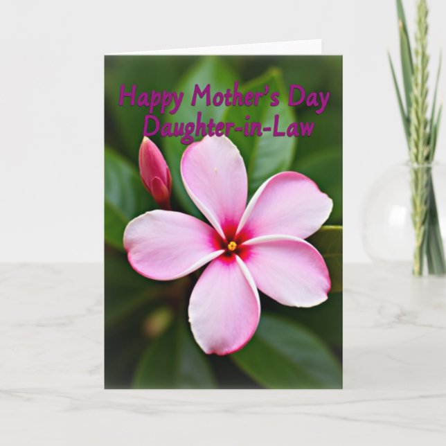 Pink Bloom Mothers Day Daughter Card (Front)