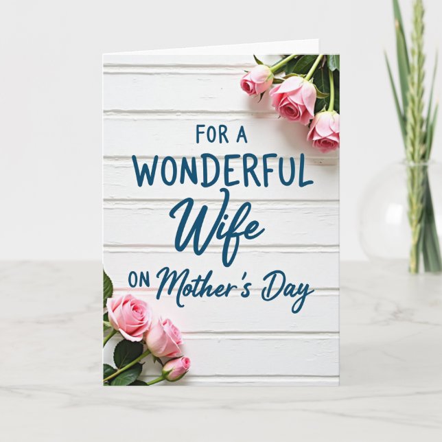 Pink Bloom Mothers Day Script Card (Front)
