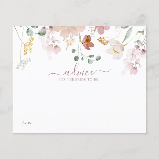 Pink Blooming Flowers Advice for the Bride  (Front)