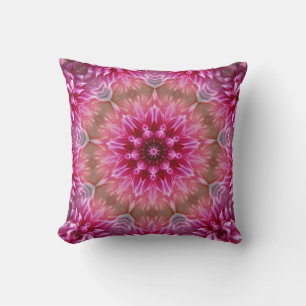 Pink Blooming flowers  Throw Pillow