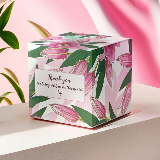 Pink Blooming Lily Thank you / Welcome Favor Boxes (Pink Blooming Lily Thank you / Welcome Favor Boxes)