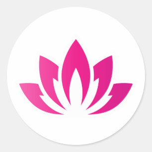 Pink Blooming Lotus Flower symbol Classic Round Sticker