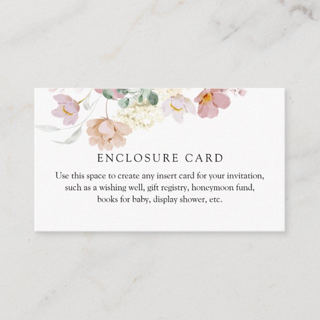 Pink Blooms Custom Enclosure Card (Front)