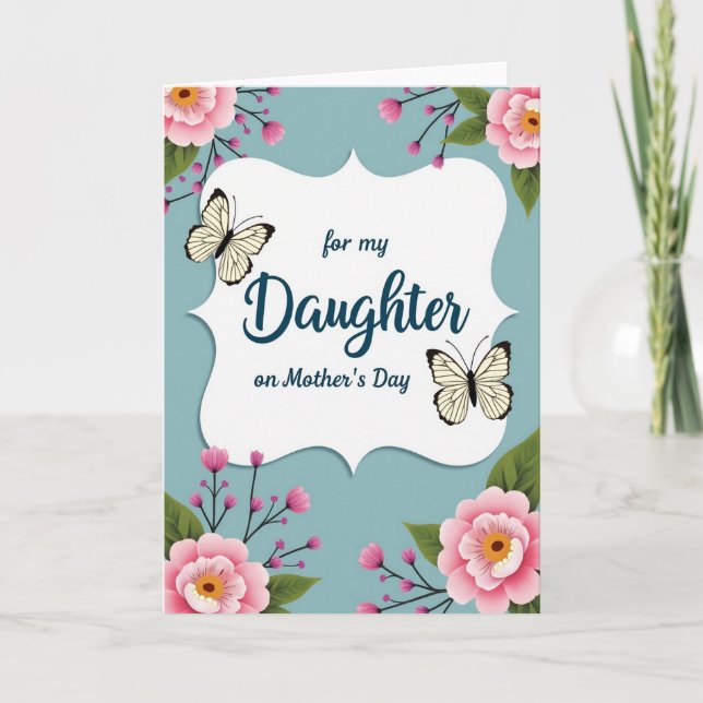 Pink Blooms Daughters Day Card (Front)