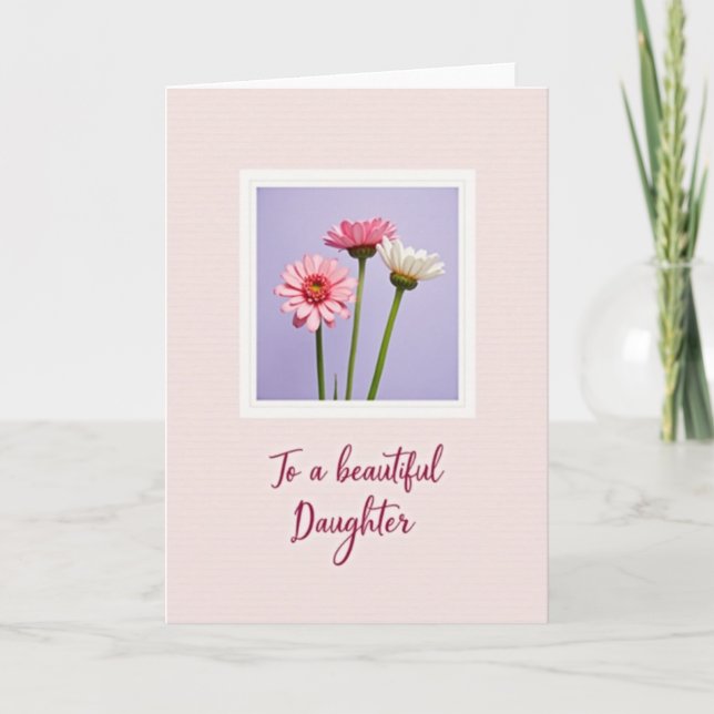 Pink Blooms Mothers Day Daughter Card (Front)