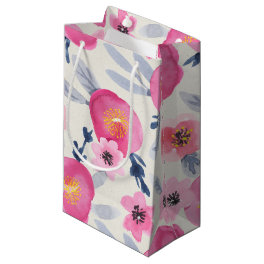 Pink Blooms Watercolor Florals Gift Bag