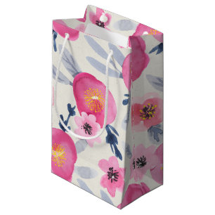 Pink Blooms Watercolor Florals Gift Bag
