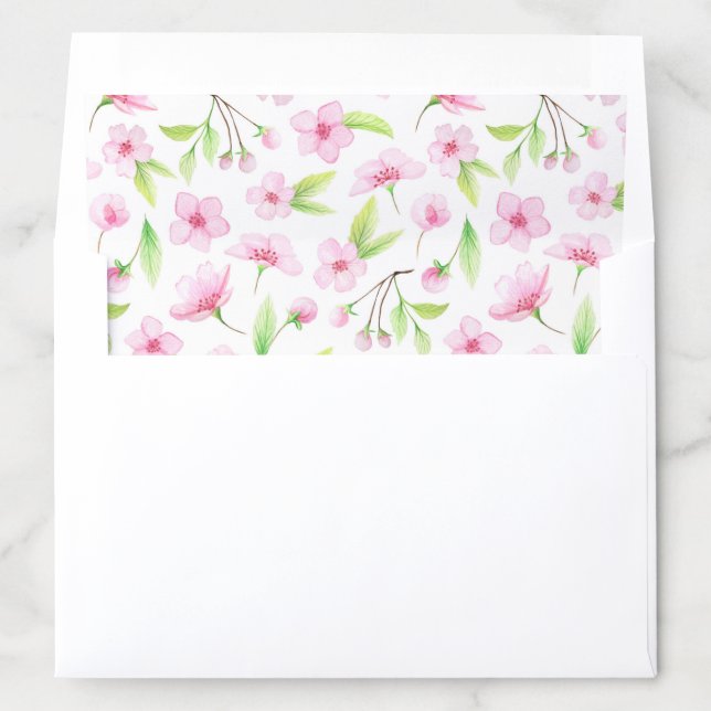 Pink Blossom and flower baby shower Envelope Liner (In Envelope)