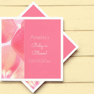Pink Blossom Baby in Bloom Personalized Napkins