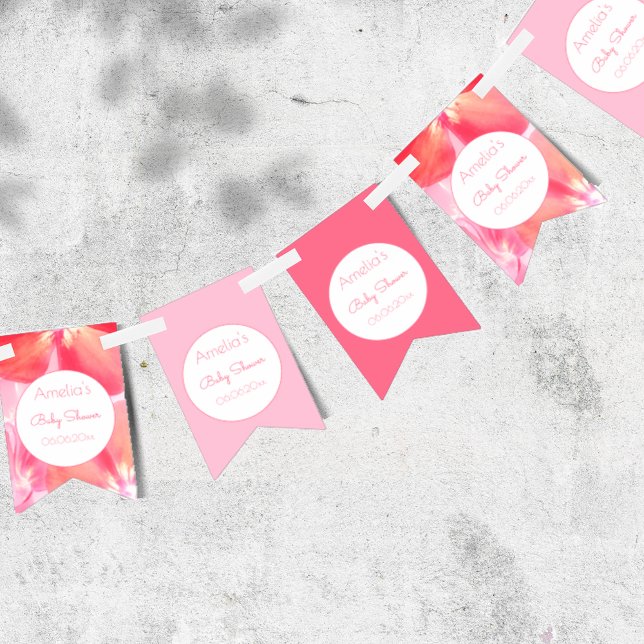 Pink Blossom  Baby Shower  Bunting Flags (Baby in bloom bunting to make your heart melt)
