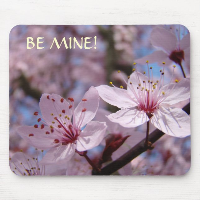 Pink Blossom BE MINE! Mousepad Valentines Present (Front)