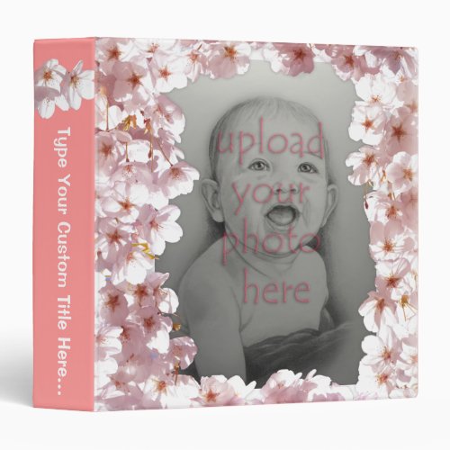 Pink Blossom Binder Book Personalized Binder Gifts