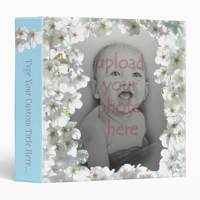 Pink Blossom Binder Book Personalized Binder Gifts (Front/Spine)