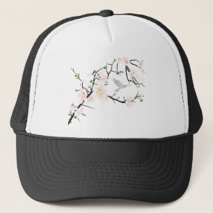 Pink Blossom Bird Trucker Hat