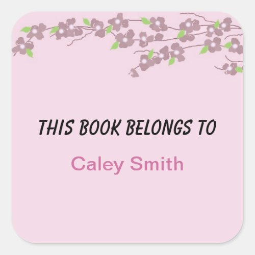 Pink Blossom Book Label