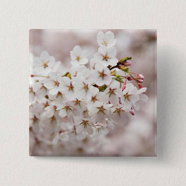 Pink Blossom Buds Pinback Button (Front)